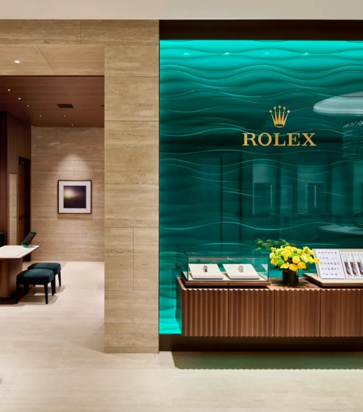 Rolex-interiör i en klockbutik