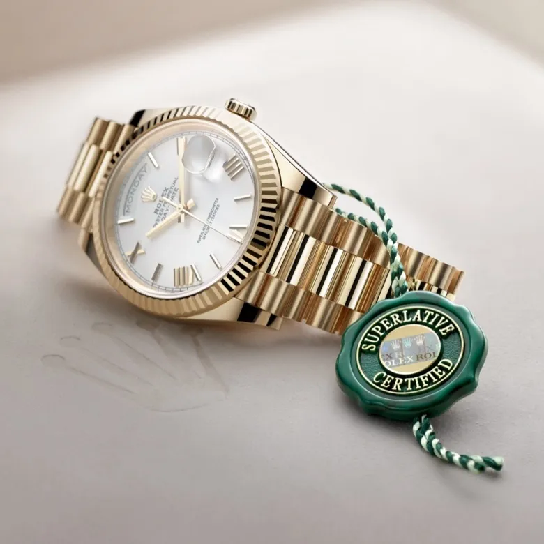 Rolexklocka med Superlative Certified-sigill